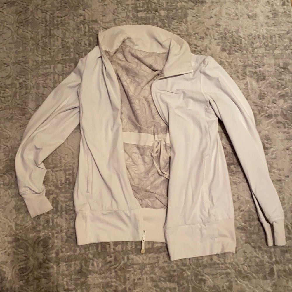 White Lululemon zip up